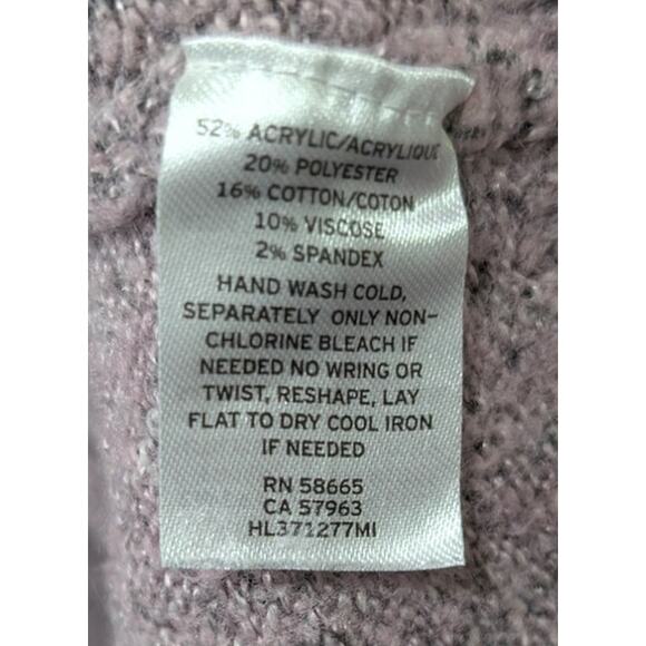 Hinge Purple Marled Knit Open Front Shawl Cardigan w/ Pockets sz M - Picture 3 of 5